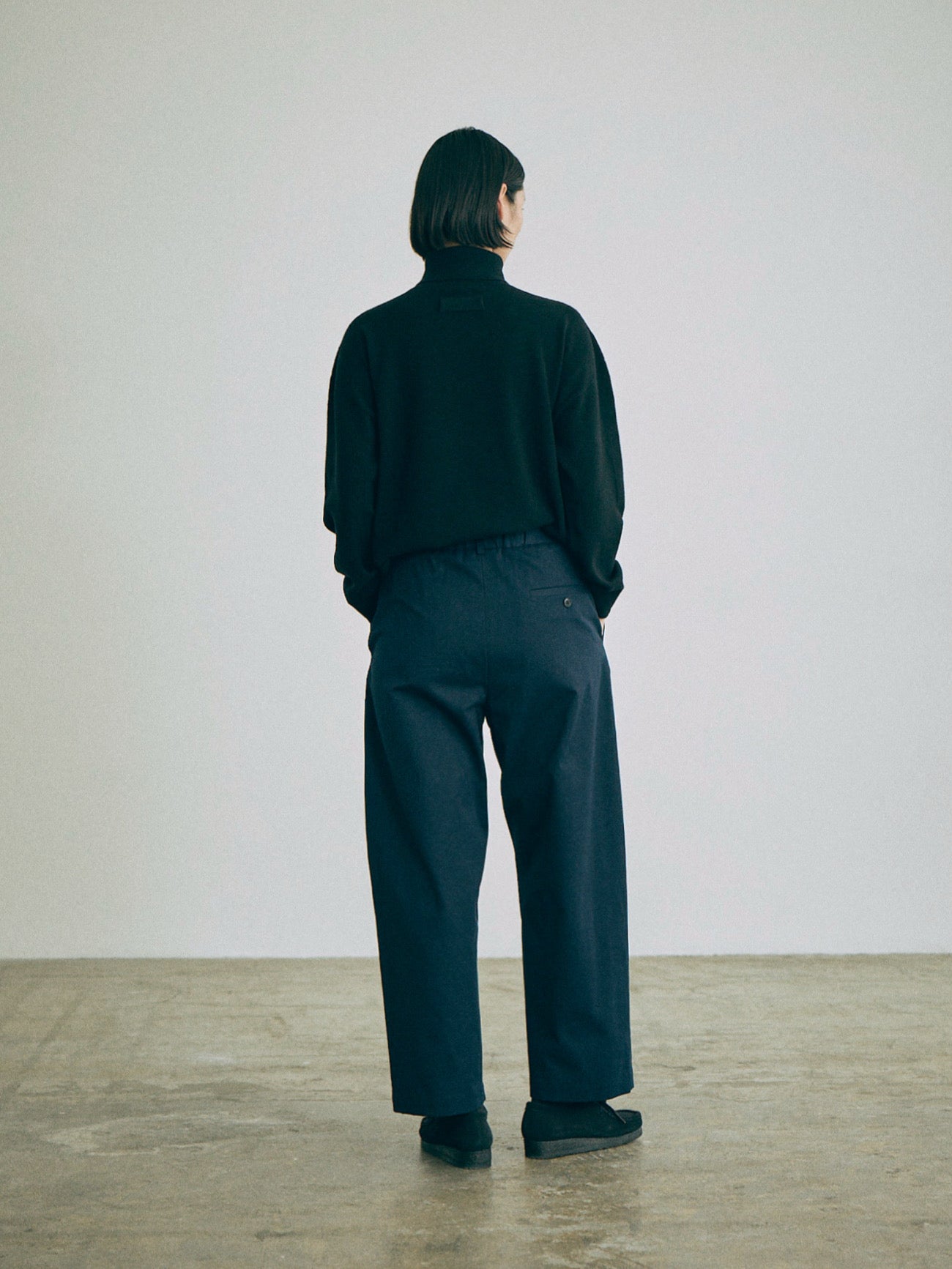 Nicolson & Nicholson Ecru Woven Pants Navy-Nicholson & Nicholson-Thistle Hill