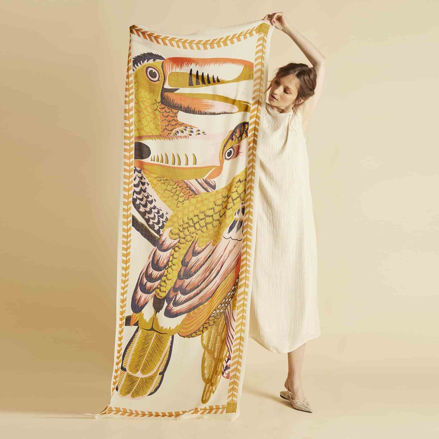 Inoui Editions Scarf Scarf 70 Toucan White-Inoui Editions-Thistle Hill