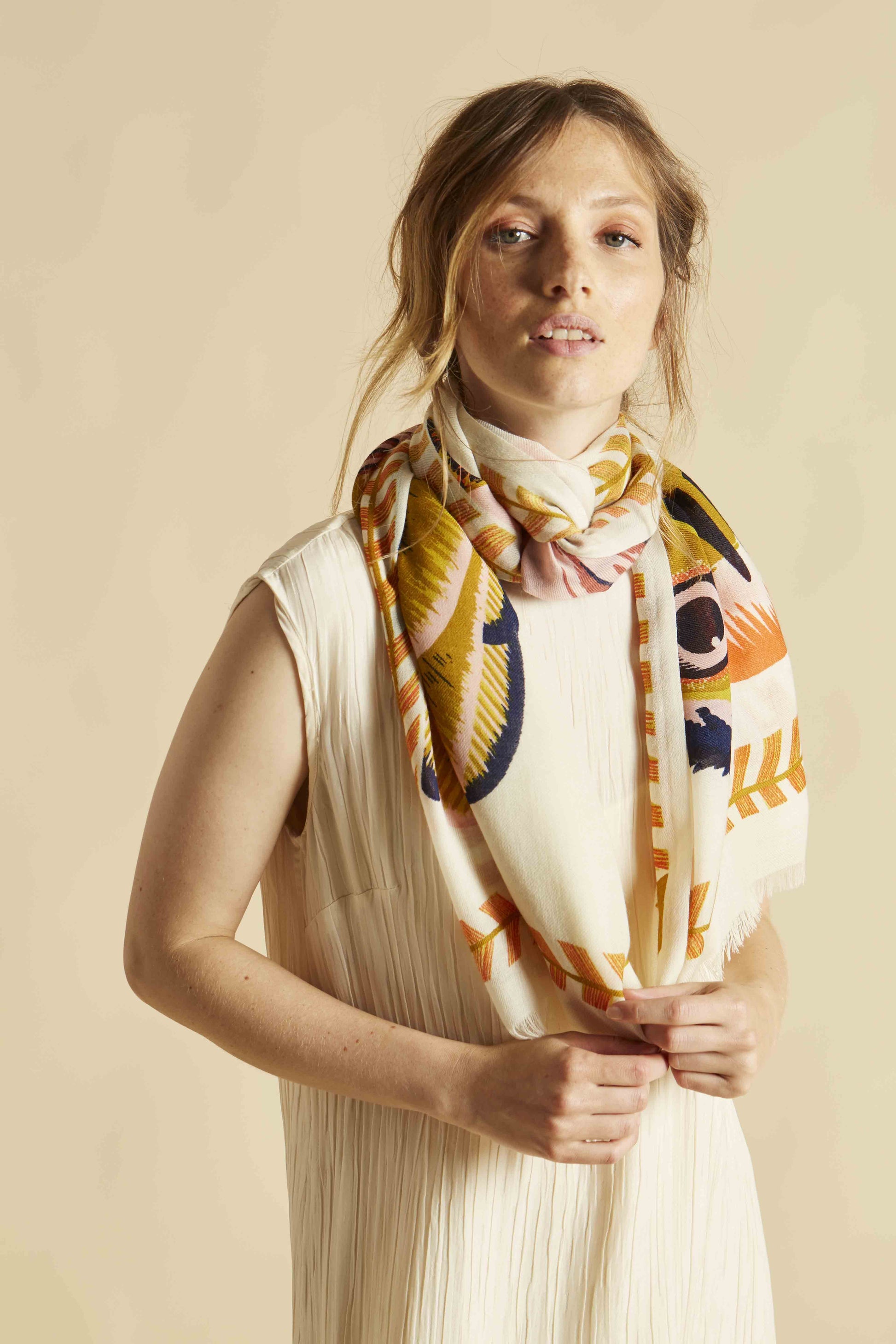 Inoui Editions Scarf Scarf 70 Toucan White-Inoui Editions-Thistle Hill