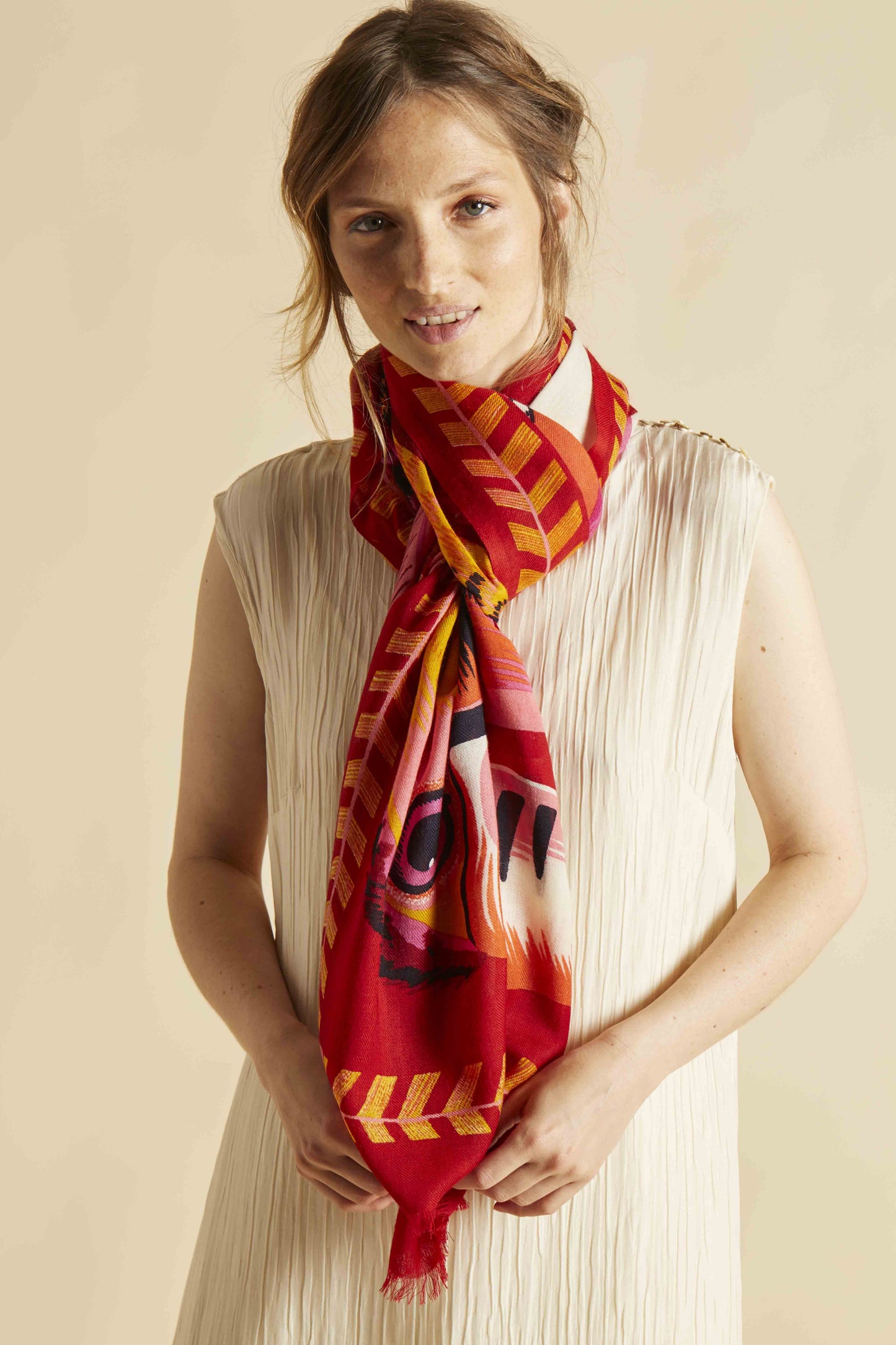 Inoui Editions Scarf 70 Toucan Red-Inoui Editions-Thistle Hill