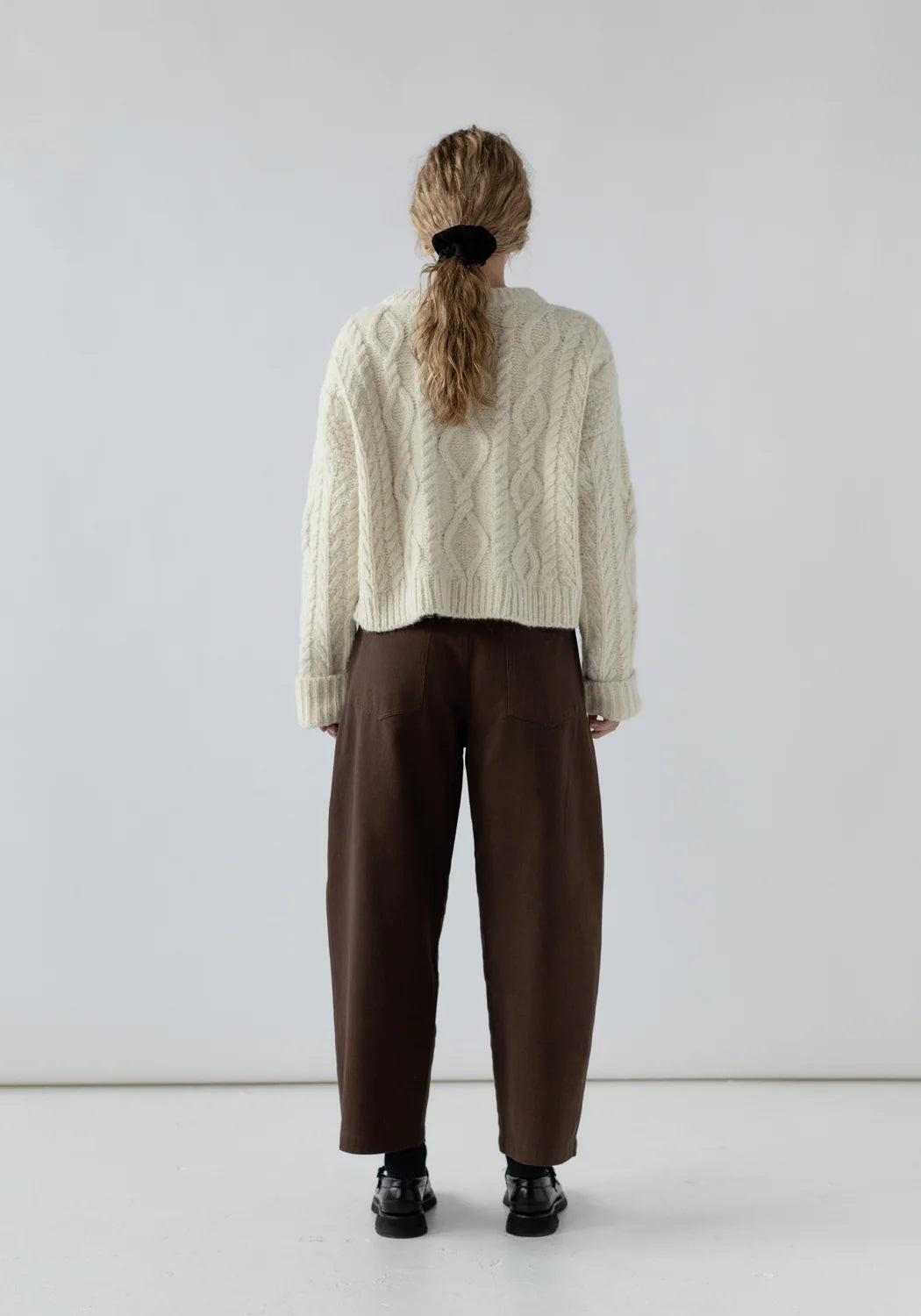 First Rite Crop Cable Alpaca Sweater Ivory-First Rite-Thistle Hill