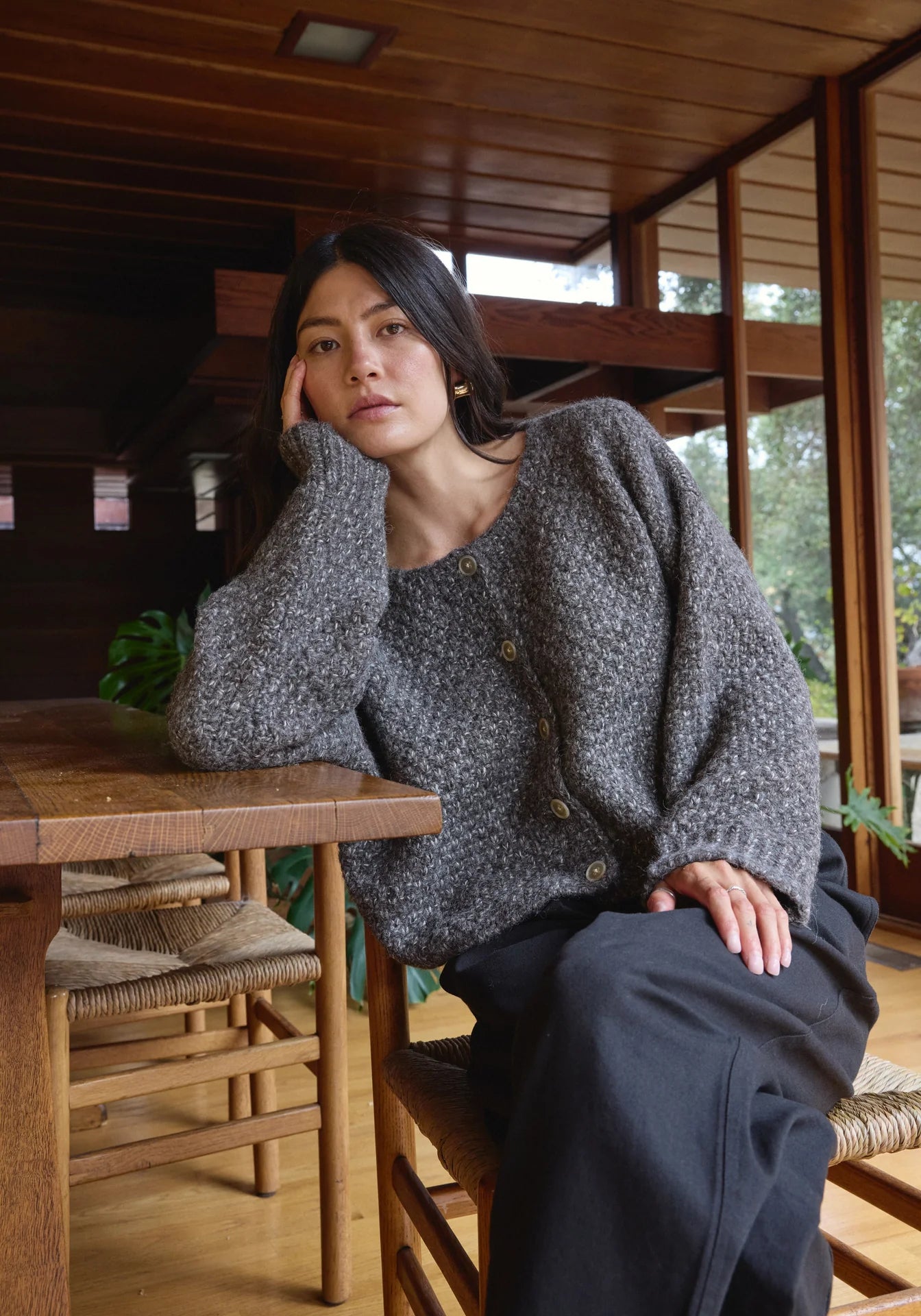 First Rite Quinn Cardigan Alpaca Charcoal-First Rite-Thistle Hill