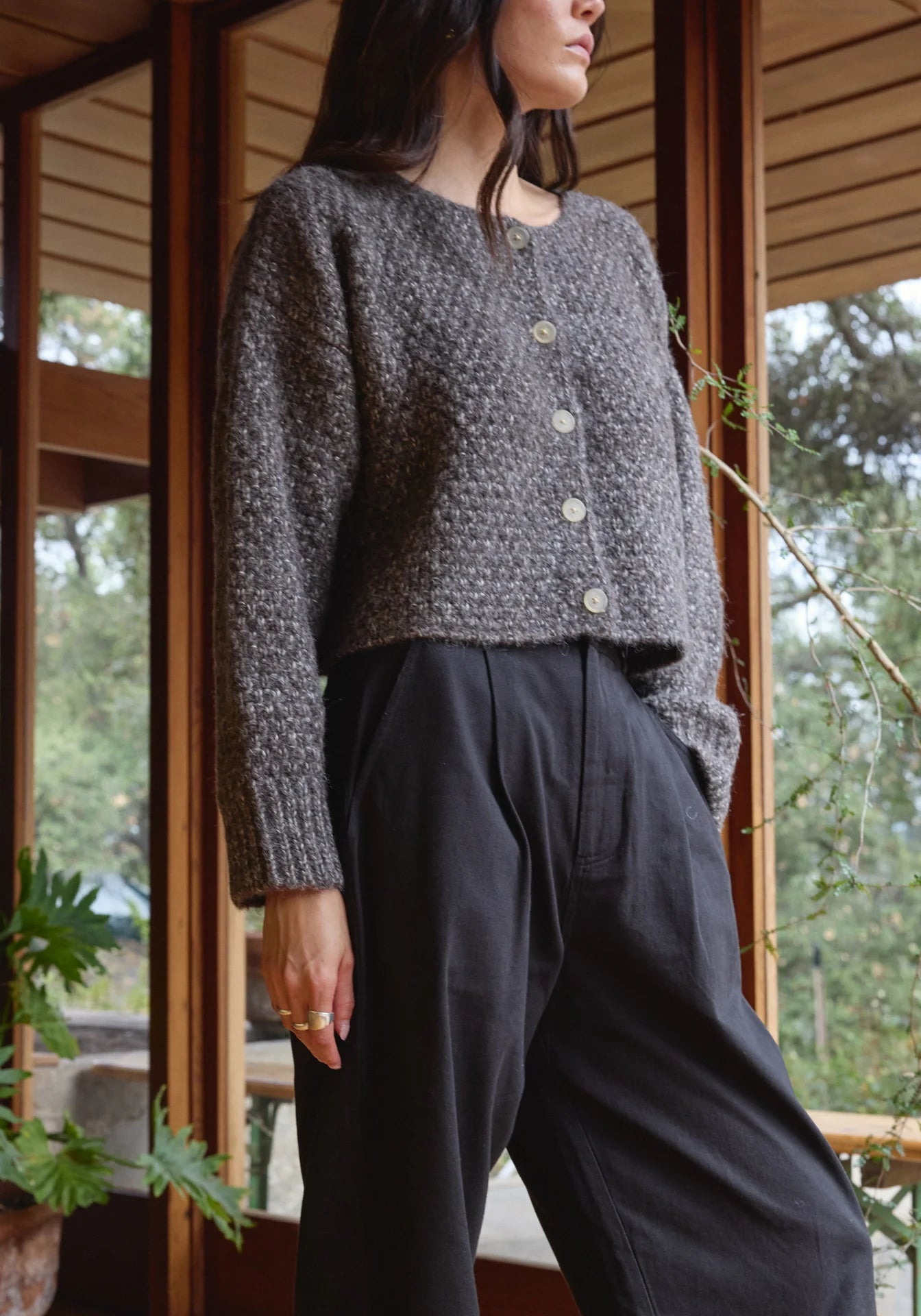 First Rite Quinn Cardigan Alpaca Charcoal-First Rite-Thistle Hill