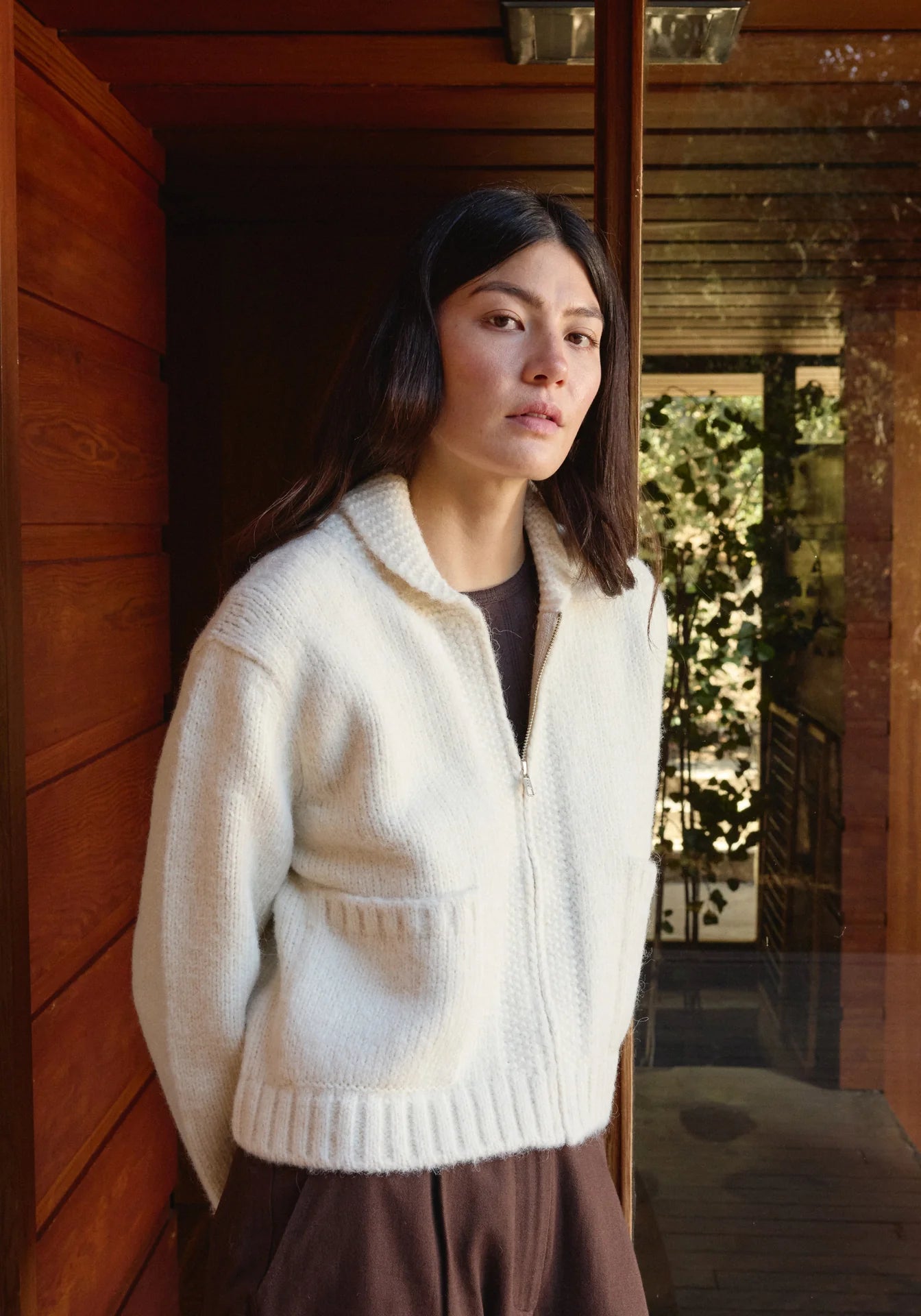 First Rite Zip Up Cardigan Alpaca Ivory-First Rite-Thistle Hill