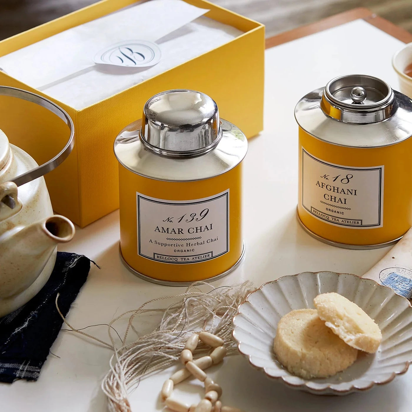 Bellocq Chai Gift Set in Yellow Traveler Caddies-Bellocq-Thistle Hill