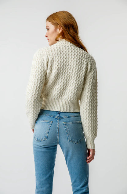 AMO Helen Crop Mock Sweater Natural