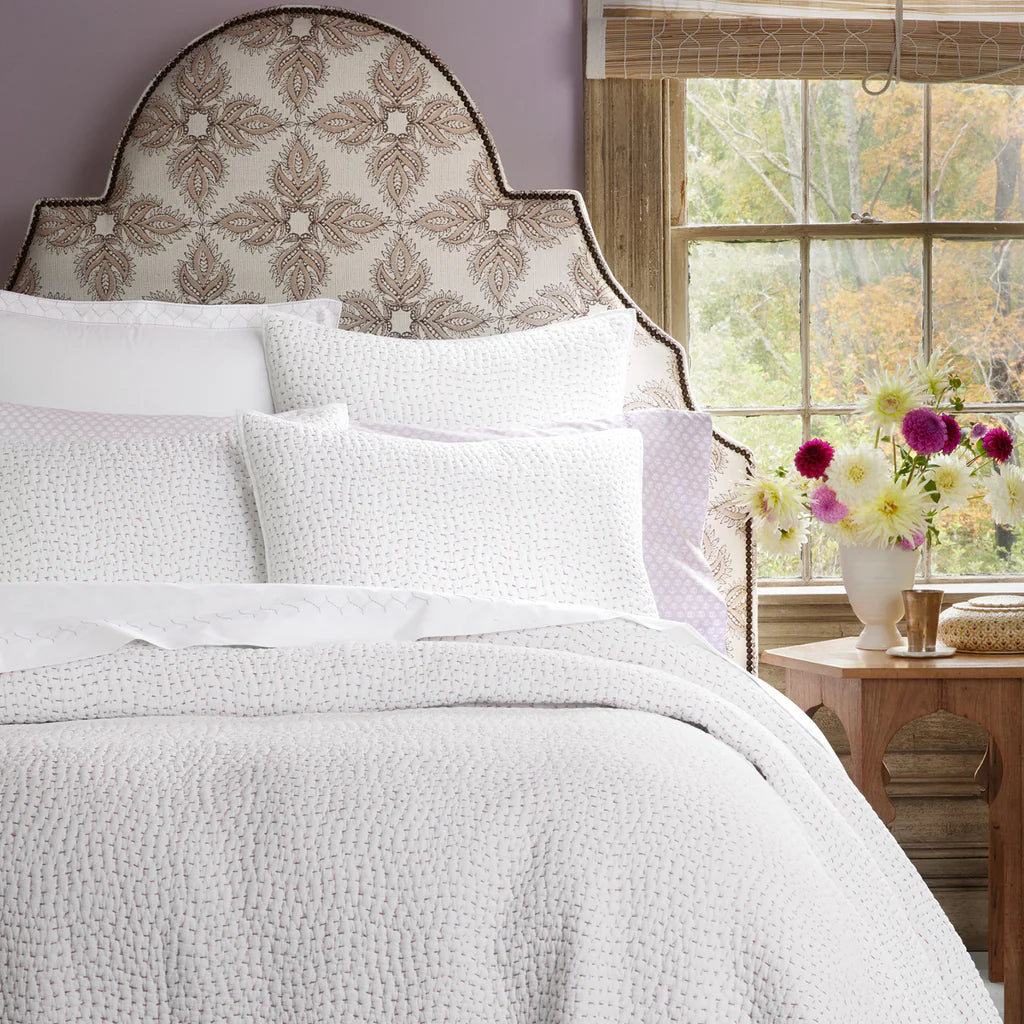 John Robshaw Hand Stitched Coverlet Lavendar-John Robshaw-Thistle Hill