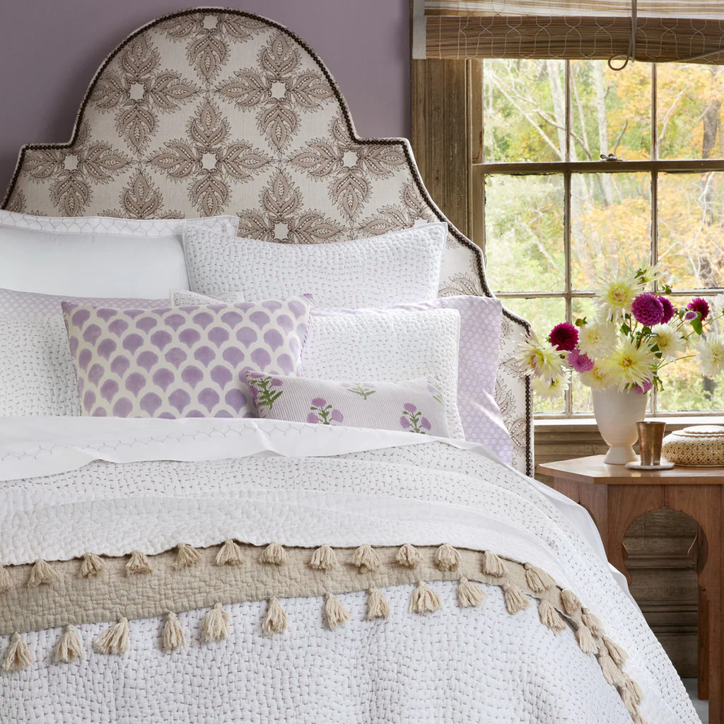 John Robshaw Hand Stitched Coverlet Lavendar-John Robshaw-Thistle Hill