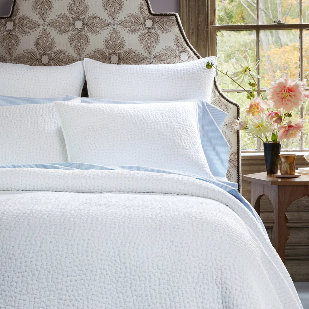 John Robshaw Hand Stitched Coverlet Mist-John Robshaw-Thistle Hill