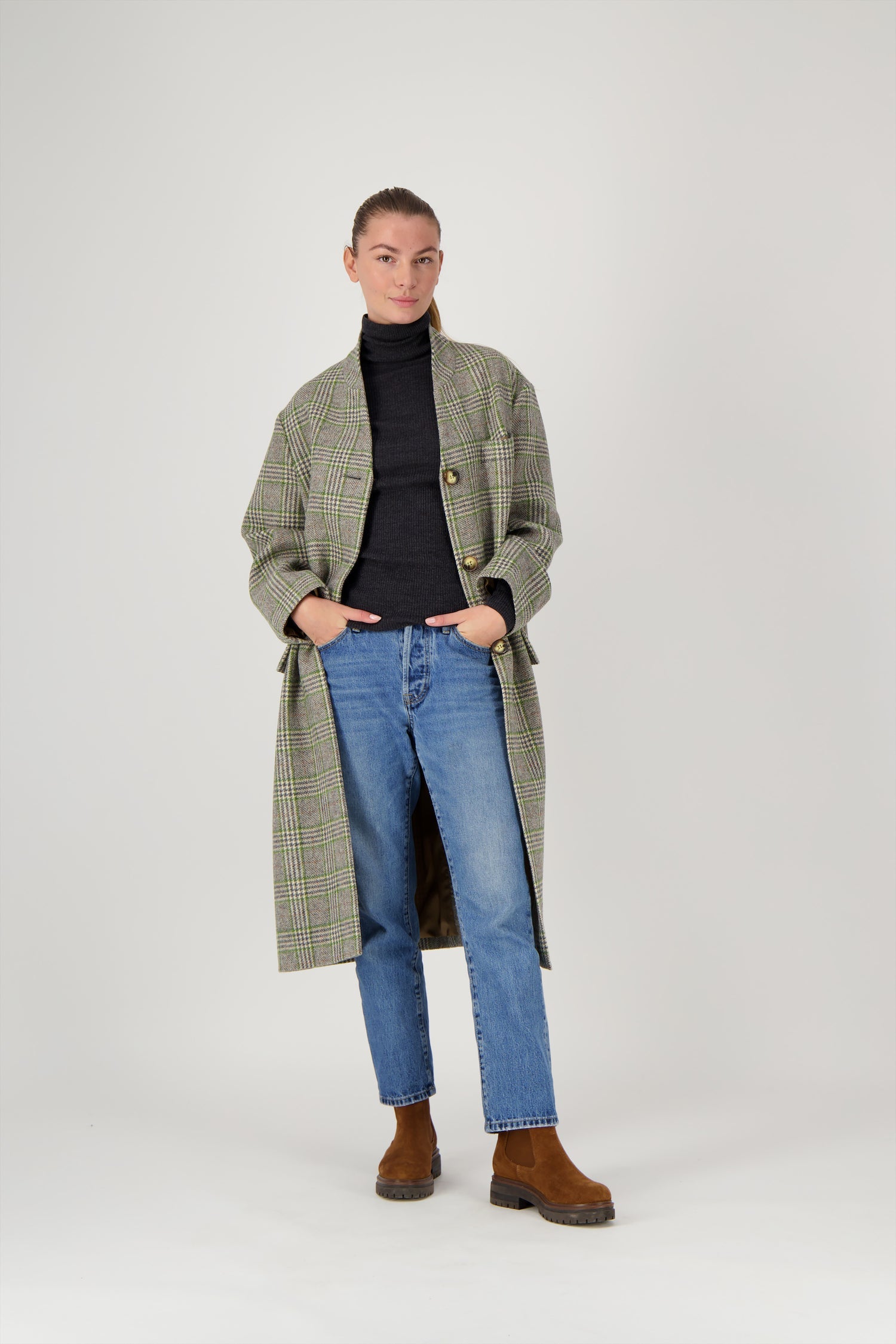 Pret Pour Partir Cecil Coat Green Check-Pret Pour Partir-Thistle Hill
