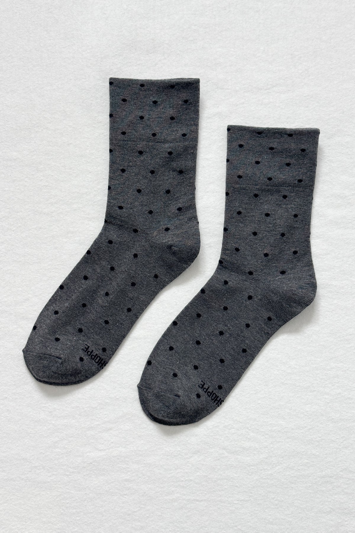 Le Bon Shoppe Sneaker Socks Polka Dot Charcoal/Black-Le Bon Shoppe-Thistle Hill