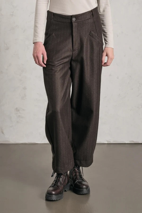 Transit Pinstriped Light Wool Trouser Coco-Transit-Thistle Hill