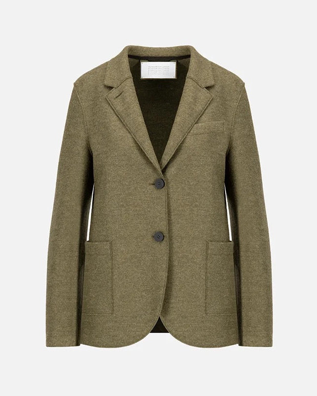 Harris Wharf Stand Up Collar Blazer Lichen Melange