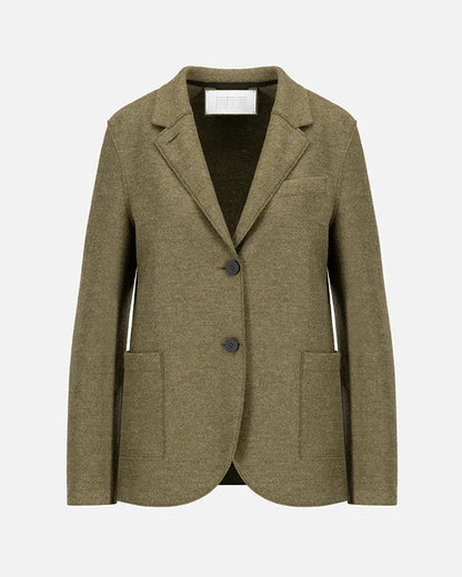 Harris Wharf Stand Up Collar Blazer Lichen Melange