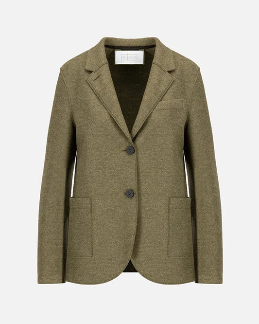 Harris Wharf Stand Up Collar Blazer Lichen Melange