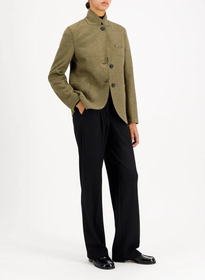 Harris Wharf Stand Up Collar Blazer Lichen Melange