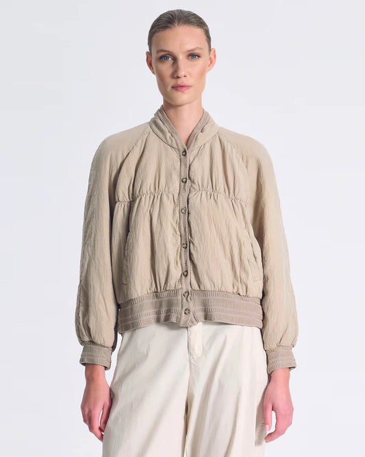 Transit Padded Silk Blend Jacket in Sand-Transit-Thistle Hill