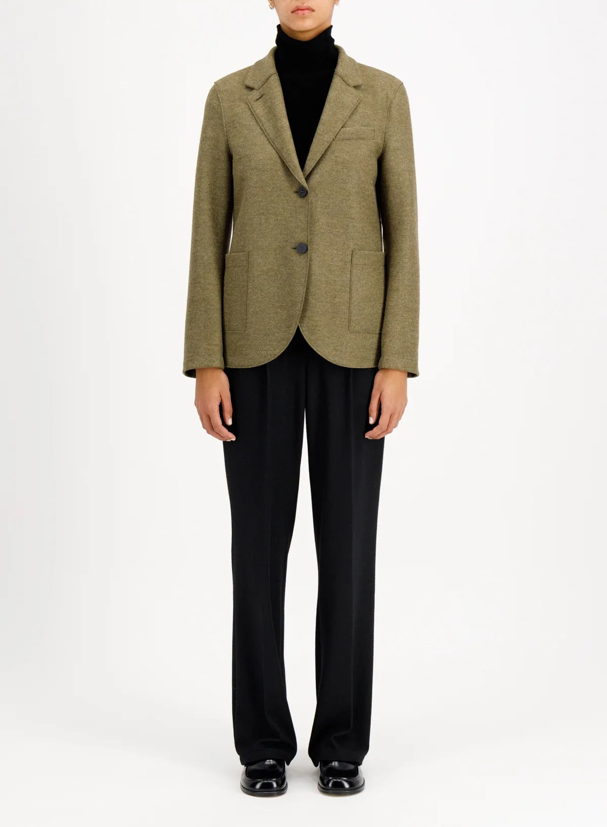 Harris Wharf Stand Up Collar Blazer Lichen Melange
