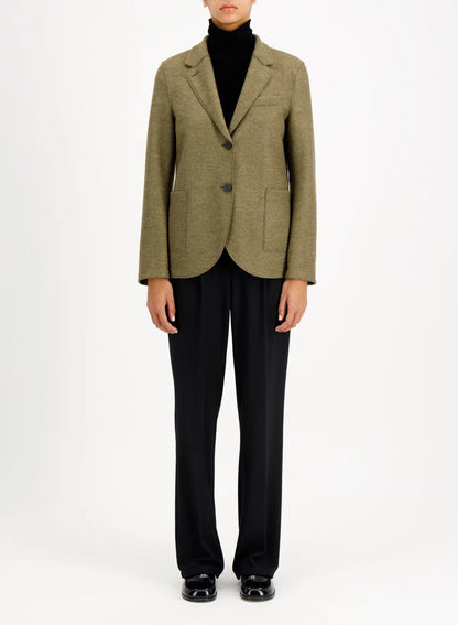 Harris Wharf Stand Up Collar Blazer Lichen Melange