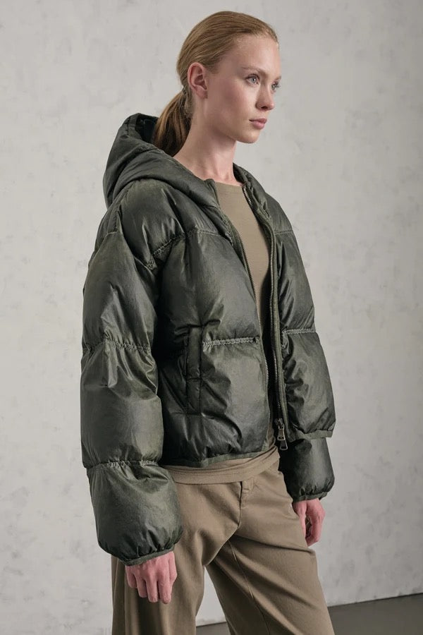 Transit Hooded Down Jacket Green-Transit-Thistle Hill