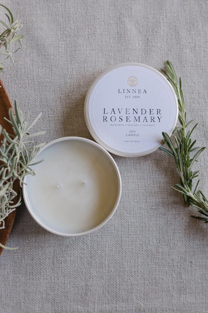 Linnea Petit Double Wick Candle Lavender Rosemary-LINNEA-Thistle Hill