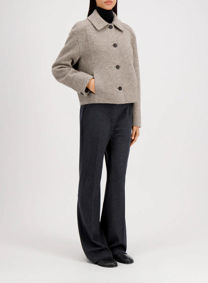 Harris Wharf London Cropped Coach Jacket Boiled Wool Natural Casha-Harris Wharf London-Thistle Hill