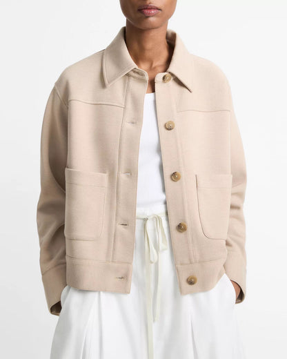 Vince Double Face Cropped Jacket Light Sandbar-Vince-Thistle Hill