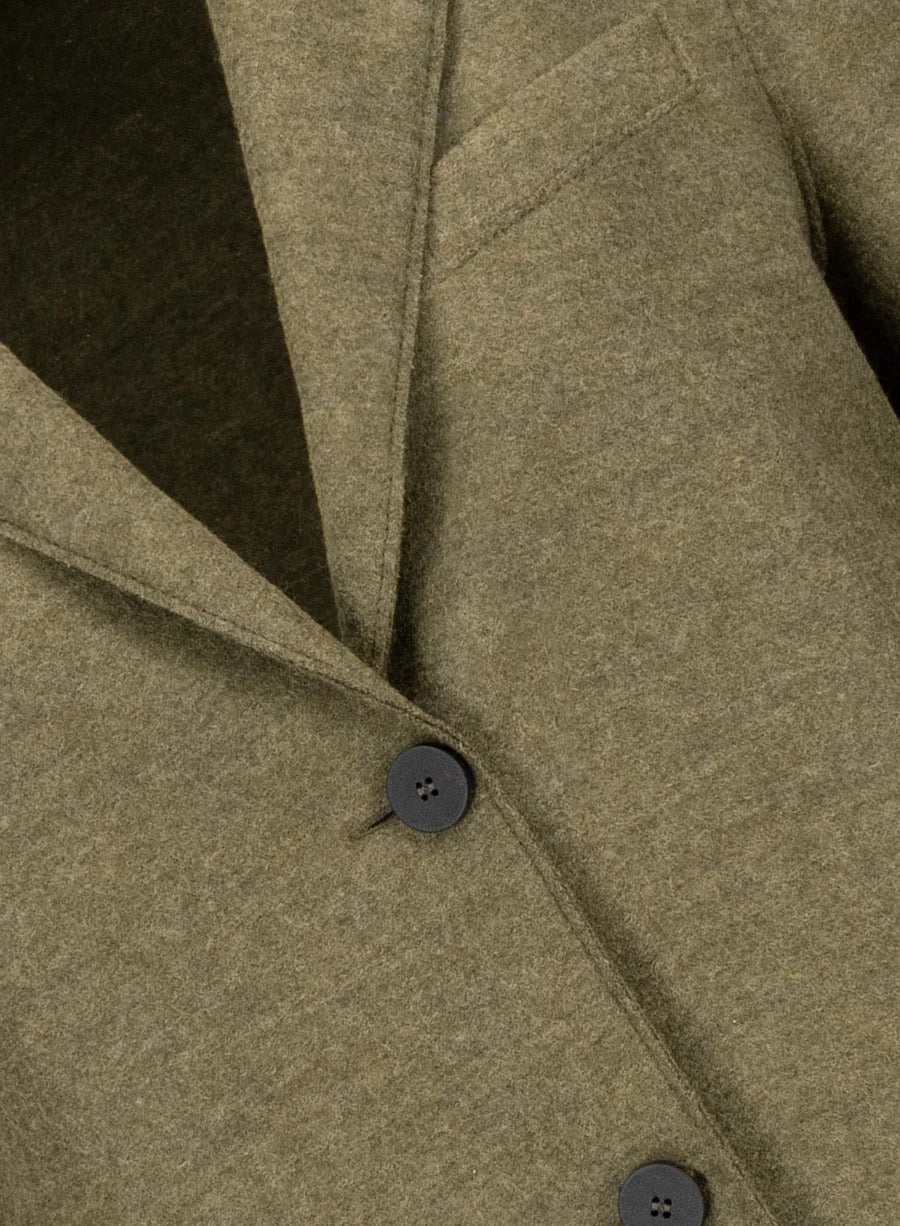 Harris Wharf Stand Up Collar Blazer Lichen Melange