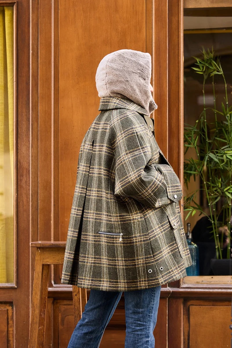 Pret Pour Partir Astrid Moo Coat Check Brown-Pret Pour Partir-Thistle Hill