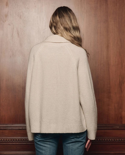 The Great Cashmere Cable Lodge Cardigan Cream-The Great-Thistle Hill