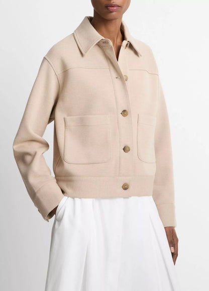 Vince Double Face Cropped Jacket Light Sandbar-Vince-Thistle Hill