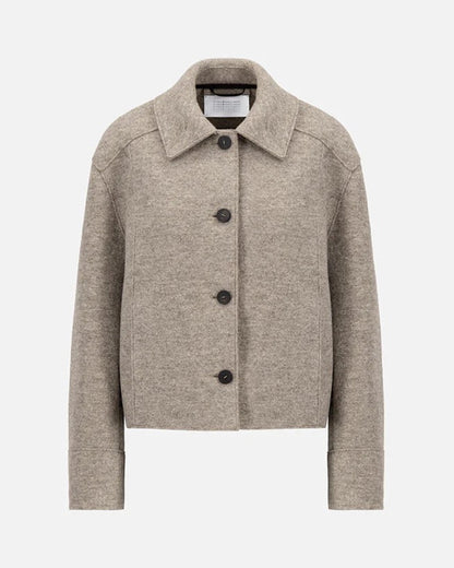 Harris Wharf London Cropped Coach Jacket Boiled Wool Natural Casha-Harris Wharf London-Thistle Hill