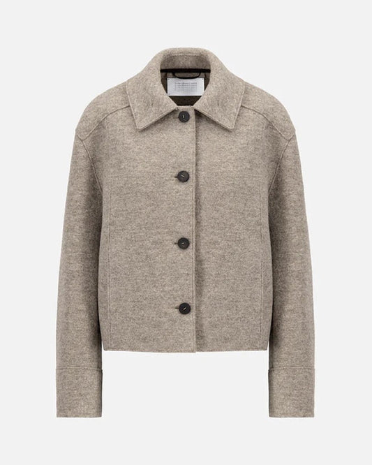 Harris Wharf London Cropped Coach Jacket Boiled Wool Natural Casha-Harris Wharf London-Thistle Hill