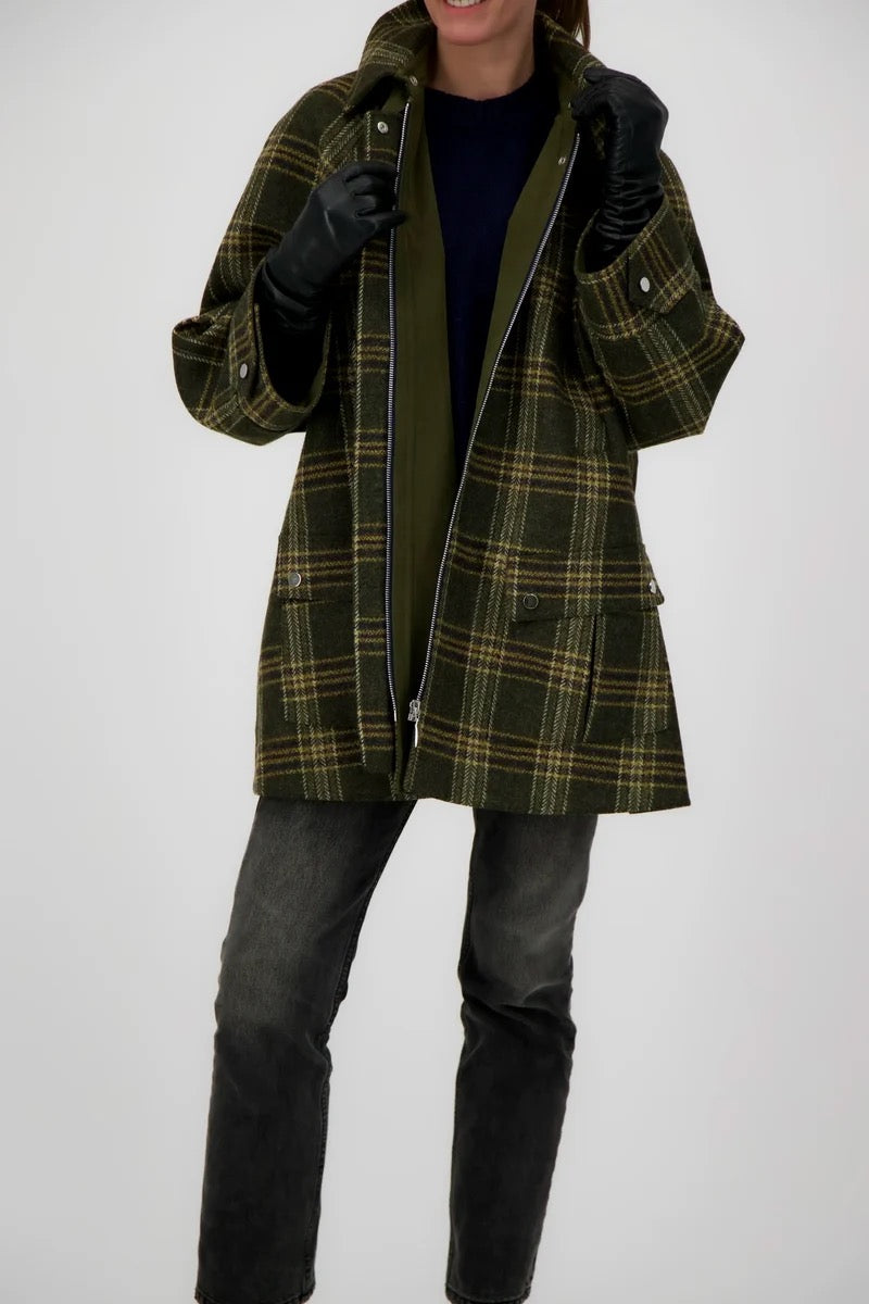 Pret Pour Partir Astrid Moo Coat Check Brown-Pret Pour Partir-Thistle Hill