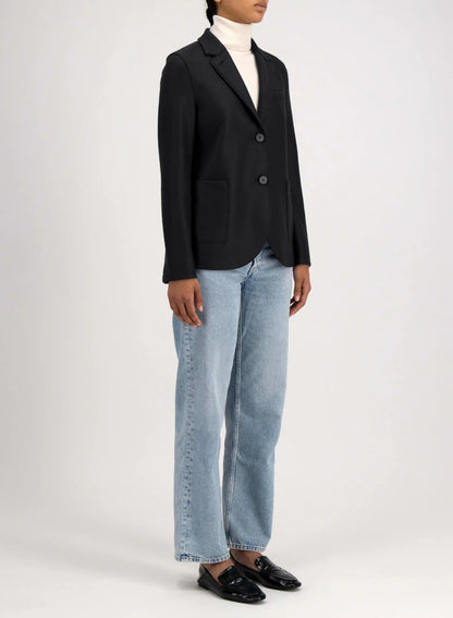 Harris Wharf Stand Up Collar Blazer Black-Harris Wharf London-Thistle Hill
