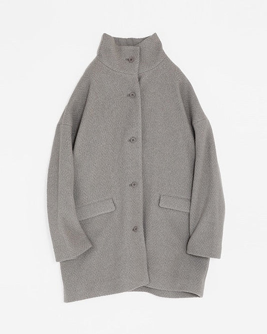 Evam Eva Renew Wool Stand Short Coat Mocha-Evam Eva-Thistle Hill