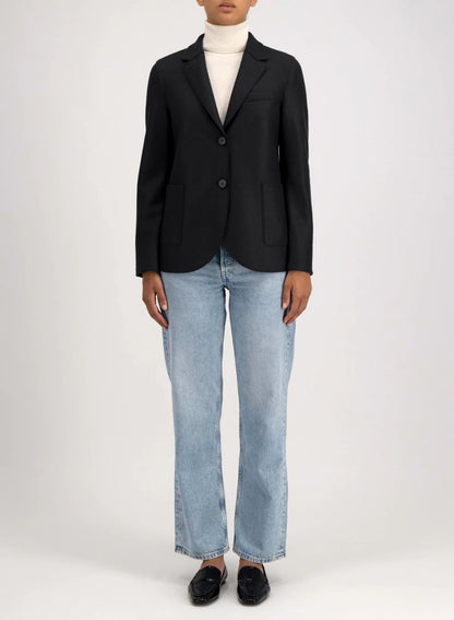 Harris Wharf Stand Up Collar Blazer Black-Harris Wharf London-Thistle Hill