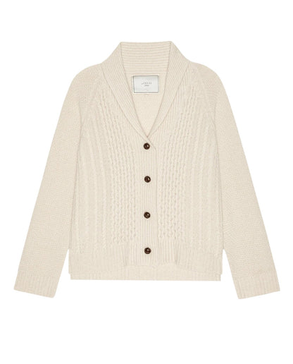 The Great Cashmere Cable Lodge Cardigan Cream-The Great-Thistle Hill