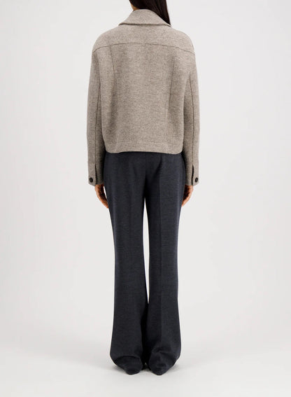 Harris Wharf London Cropped Coach Jacket Boiled Wool Natural Casha-Harris Wharf London-Thistle Hill