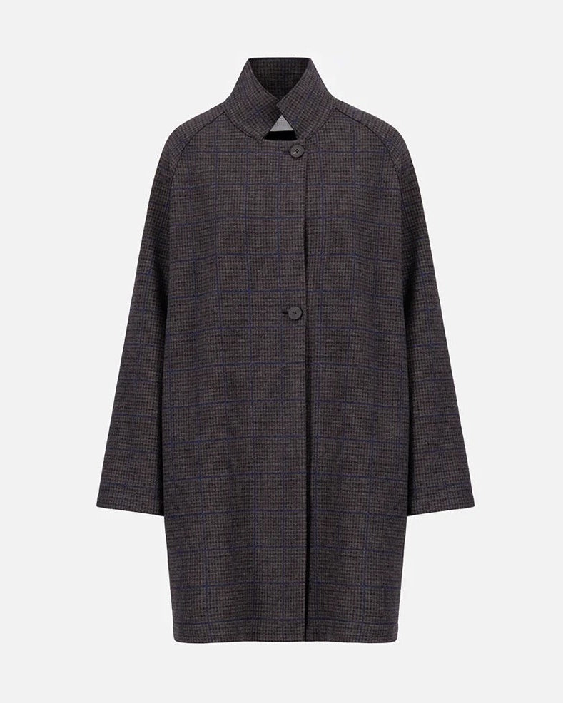 Harris Wharf/ Loro Piana Raglan Cape Grey & Brown