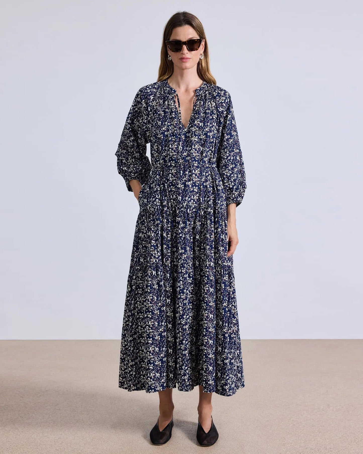 Apiece Apart Luminile Tier Maxi Mira Floral Navy-Apiece Apart-Thistle Hill