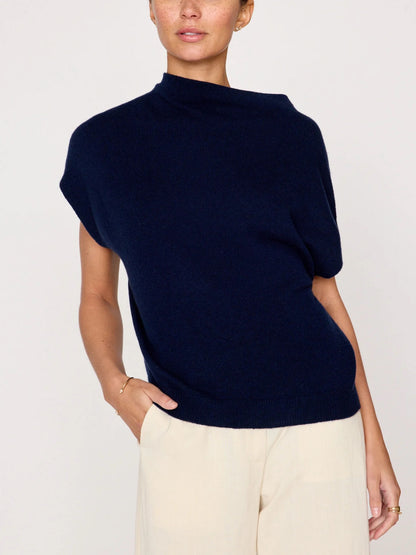 Brochu Walker Morten Funnel Neck Top Navy-Brochu Walker-Thistle Hill