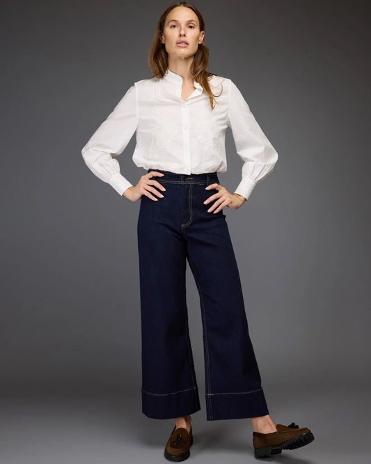 Love Binetti Costa Blue Gold Thread Pants-Love Binetti-Thistle Hill