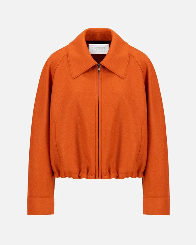 Harris Wharf Raglan Drawstring Jacket Rust