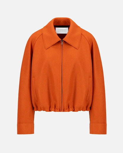 Harris Wharf Raglan Drawstring Jacket Rust