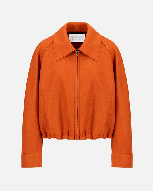 Harris Wharf Raglan Drawstring Jacket Rust