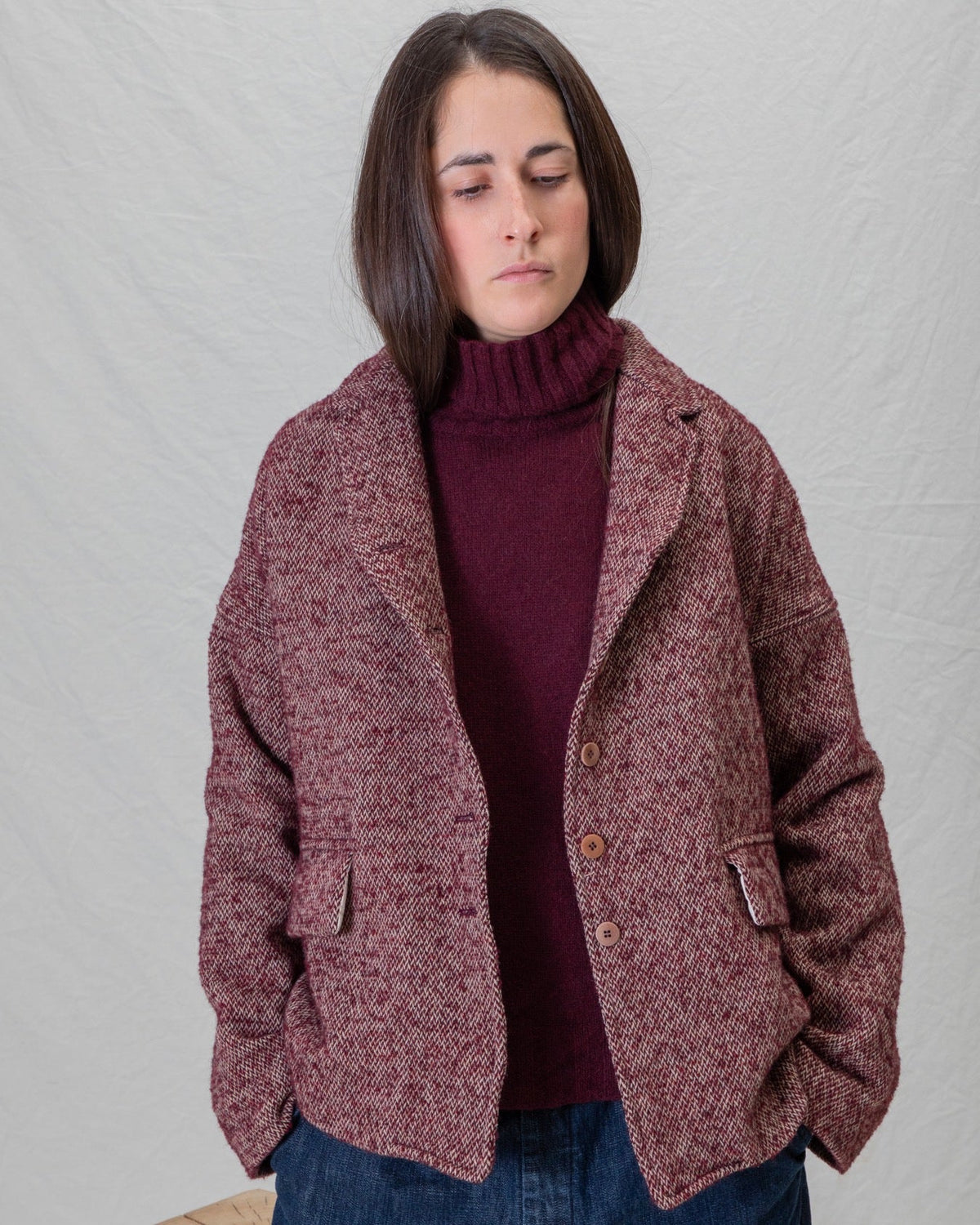 Album Di Famiglia Loose Blazer Wine-Album Di Famiglia-Thistle Hill