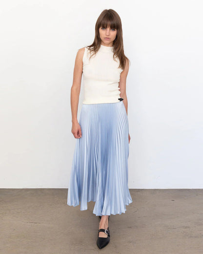 Loyd Ford Classic Satin Midi Skirt Powder Blue-Loyd Ford-Thistle Hill