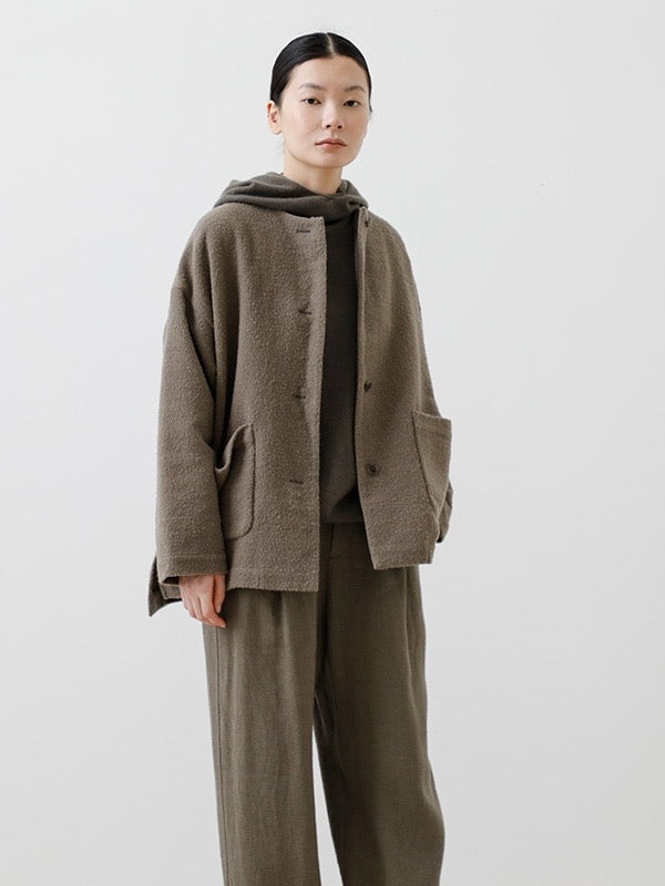 Evam Eva Wool Boucle Light Jacket Moss Gray-Evam Eva-Thistle Hill