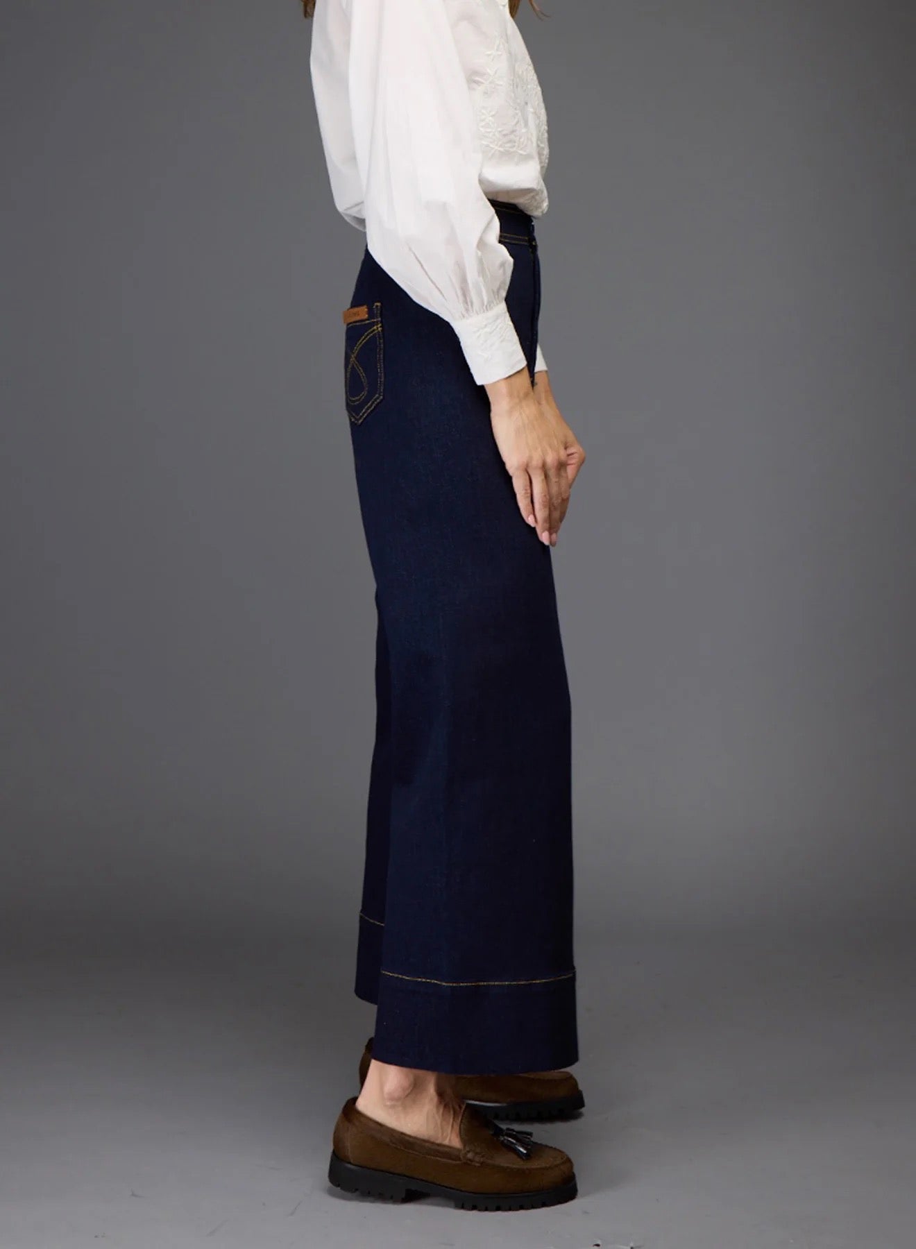 Love Binetti Costa Blue Gold Thread Pants-Love Binetti-Thistle Hill